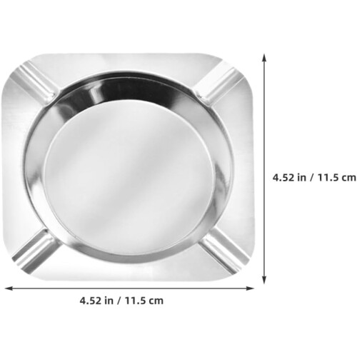Cinzeiros de aço inoxidável e fácil de limpar forma quadrada 12pcs 1
