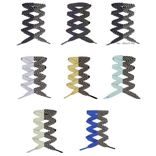 Lacets réfléchissants lacets plats de sécurité à la-Blanc 120cm 2
