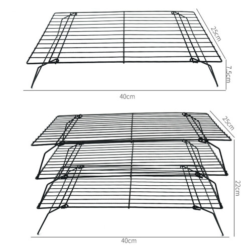 Baking Tools Three-Layer Folding Cake Cooling Rack Bread Drying Rack Biscuit Rack Iron Non-Stick Kitchen Storage Rack 1