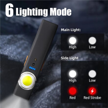 Lampe Torche LED Portable NEWBIRTH avec Lampe de Travail Rechargeable de Type C, Étanche et Magnétique
