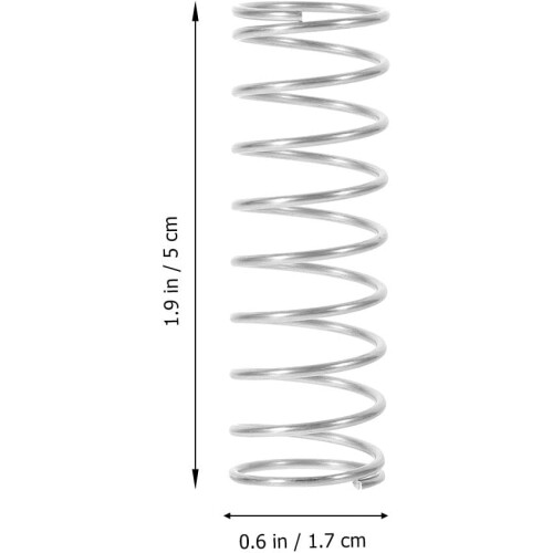 10 ressorts de compression robustes en acier inoxydable, force élastique stable, conception compacte, couleur argent. 1