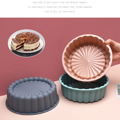 Round Silicone Cake Pan Baking Pan Cakes Pan Sponge Flan Mold DIY Baking Pans Decorating Tools C 1