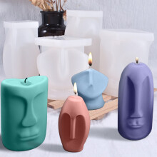 Candle Mold, Abstract Style Face Mold for Making Candles, Soap, Handmade Resin Art , Retro Style DIY Mold (No. 3)