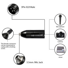 3-Pins XLR-Male Naar 3,5 mm-Female Gebalanceerde Audioadapter Microfoonconnector voor Hoofdtelefoon, Camcorder, Mixer