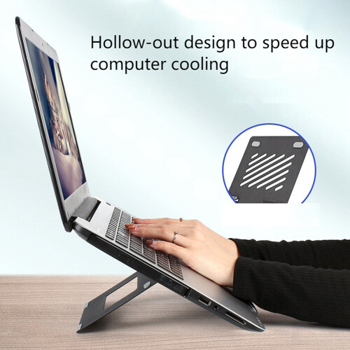 Laptop Stand Metal Cooling Foldable Laptop Stand (Black) 2