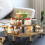 3-Layer Wooden Cupcake Rack Layered Cupcake Display Rack Semi-Circular Dessert Cake Rack 3