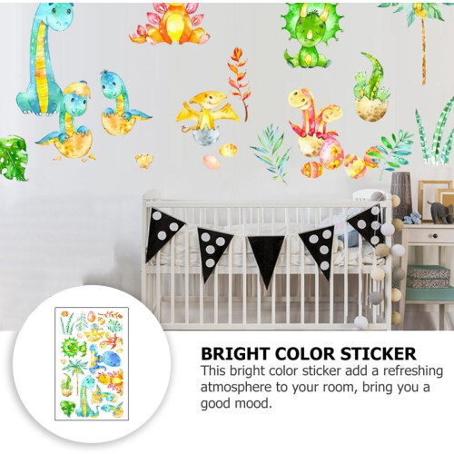 Dinosaur Pattern Wall Decal 1 Sheet Removable PVC Sticker No Bad Smell Decorative 2