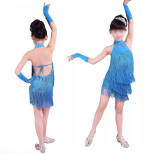 Latin Dance Dress Girls 120cm Latin Fringe Dress Ballroom Dance Costume Dancing Clothing