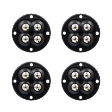 20PCS Lenkrollen, selbstklebende Schwenkrollen, hochbelastbare Möbelrollen (4er-Pack) Black
