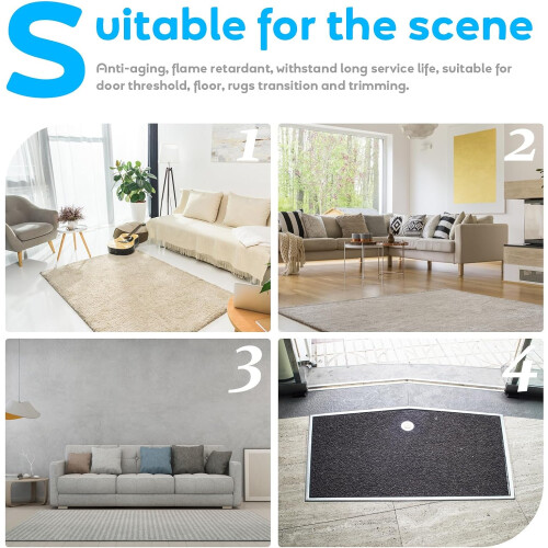5 Feet PVC Floor Transition Edging Strip Carpet Binding Trim Secure Easy to Install Suitable 2