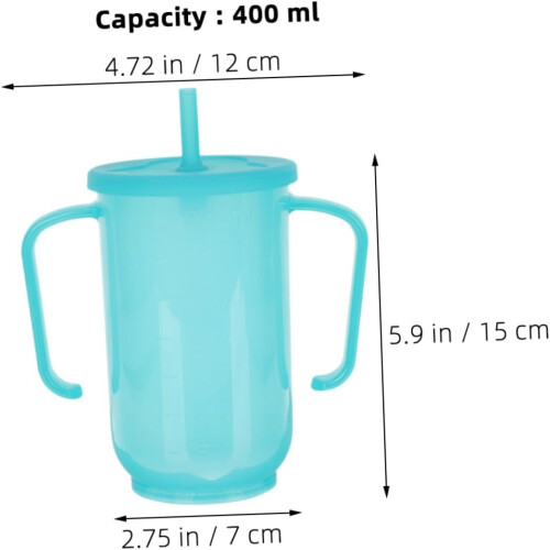 2pcs Sippy Cups with Handles Non Spill Cups for Adults Plastic 1