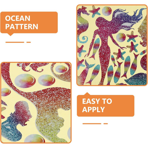 2pcs Ocean Pattern Stickers PVC Wall Decals Assorted Color Reusable Easy to Apply Unique Design 2