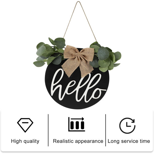 Creative Hello Board Decor Wooden Door Pendant Lightweight 2
