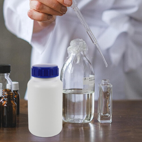Lot de 3 flacons de réactifs de 500 ml pour échantillons de laboratoire, à bouchon renforcé et scellés. 2