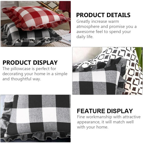 Unique Checkered Pillow Cover Polyester Fabric Fashionable Simple Design Decorative 2