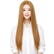 Modern Long Cut Wigs Heat Resistant Synthetic Fiber No Bang-B