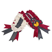 Elegant Lace Ruffle Anime Maid Hair Band with Hair-cherries