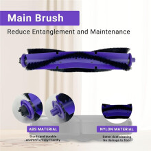 For Freo Robot Vacuum Replacement Parts Kit - 2 Roller Brushes, 4 HEPA Filters, 6 Mop Pads, 6 Side Brushes