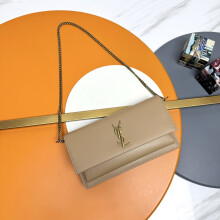 YSL Sunset Box Clutch Apricot Gold 810997