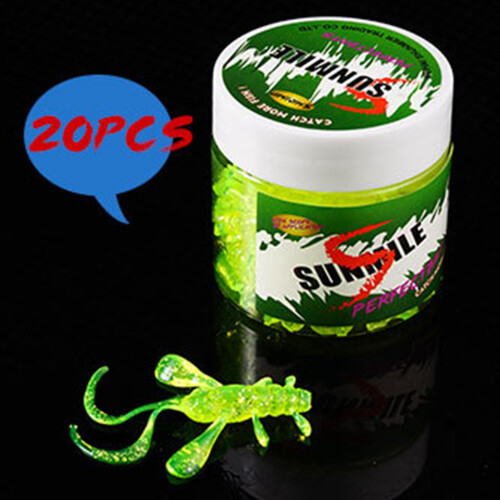 SUNMILE 1 StüCk Fisch KöDer  Angeln Schweben KöDer TPR Garnele Weich KöDer 20 StüCk Flasche Weich See Angeln KöDer (GrüN) 1