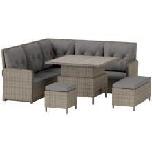 6 Pieces Outdoor PE Rattan Garden Furniture