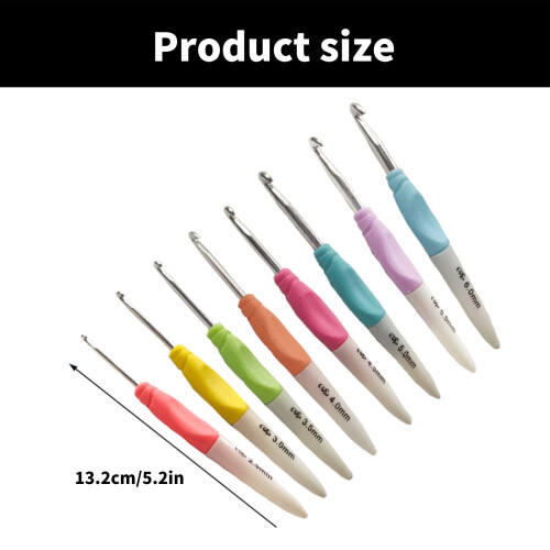 8 darabos ergonomikus horgolótű 2,5–6,0 mm 2