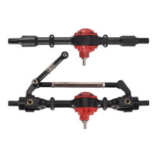 Eje Delantero y Trasero de Metal para WPL C14 C24 C34 C44 B14 B24 1/16 RC Car Upgrades Parts Accessories,Negro