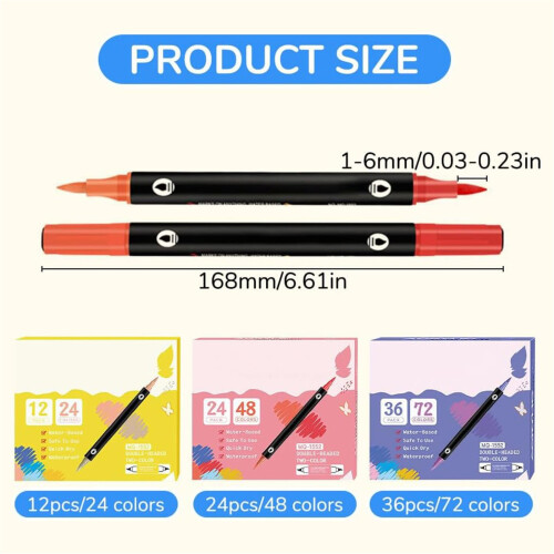 Acrylfarbmarker mit Doppelspitze, 24 Farben, 12er-Pack 2