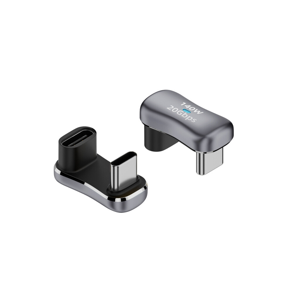 140W 20Gbps Usb-C / Type-C Male To Usb-C / Type-C Female U-Shaped Elbow Charging Adapter 6083684939778