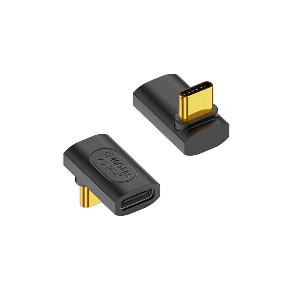 40Gbps 240W Usb-C / Type-C Female To Usb-C / Type-C Male 3D Bend Adapter(Black) Black 6083684940392