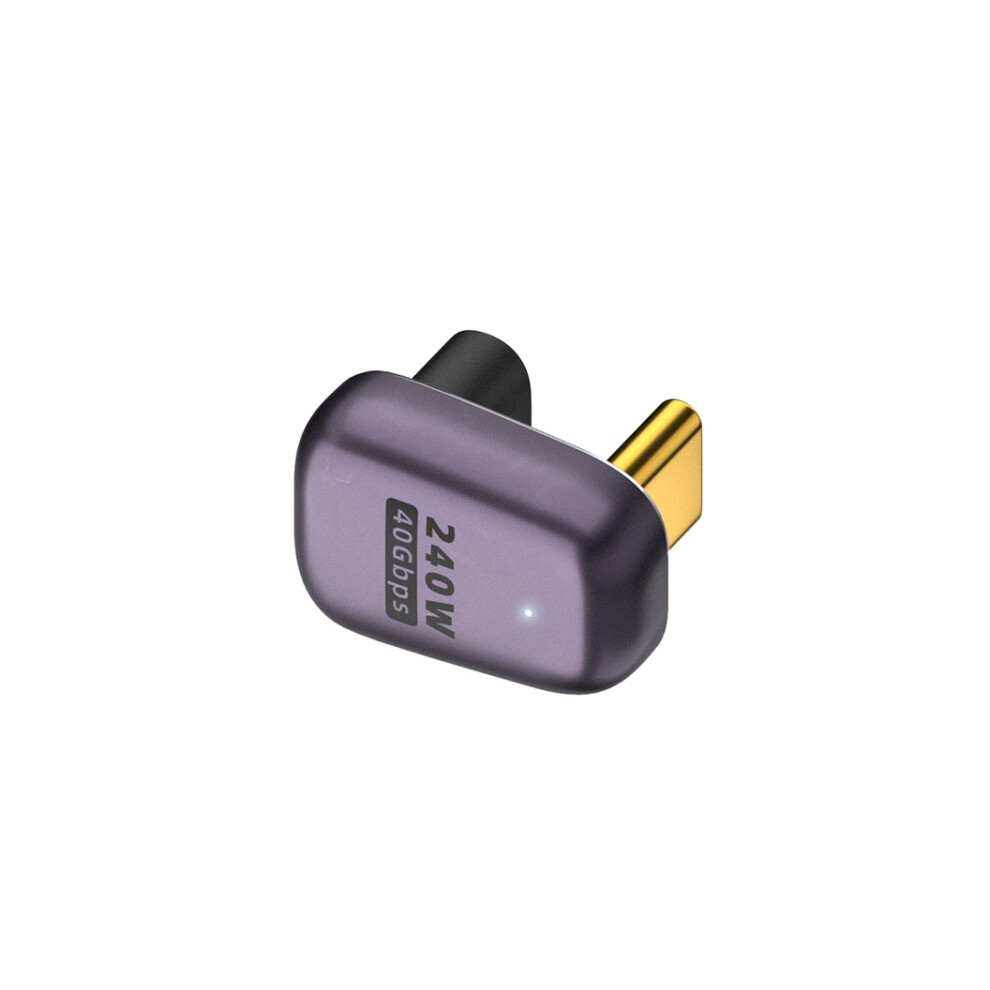 240W Usb-C/Type-C Female To Usb-C/Type-C Male 40Gbps U-Type Adapter With Light 6083684940378
