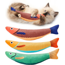 Katzenspielzeug Set, 3er Fisch Kicker mit Katzenminze & Knistergeräusch, Weiches Interaktives Spielzeug für Katzen, Selbstbeschäftigung