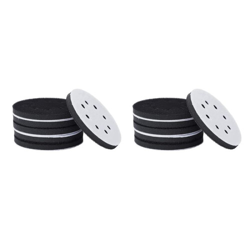 12 Peças 5 Polegadas (125 mm) 8 Furos Esponja Macia Interface Interface para Almofadas de Lixa e Discos de Lixa de Gancho e Laço para Polimento de