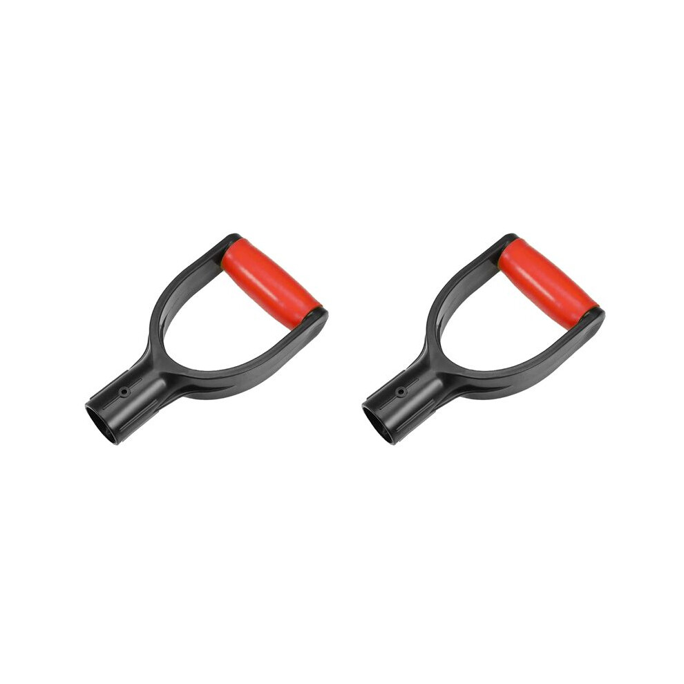 Typecat 2X Plastic Spade Handle Shovel D Grip Handle, 32Mm Inner Diameter Spade Snow Shovel Handle, Spade Snow Scoop Digging,Red