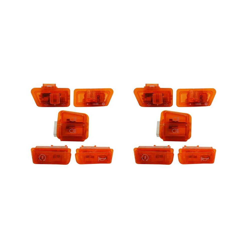 10X Motorcycle Turn Signal Far And Near Horn Button For Scooter Gy6 50Cc 125Cc 150Cc Dio Af17 Light/Orange 4711630399650