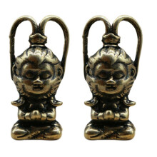 2X Copper Monkey King Figurine Sun Wukong Statue Decor Fish Tank Ornaments Housewarming Home Decor Tea Pet