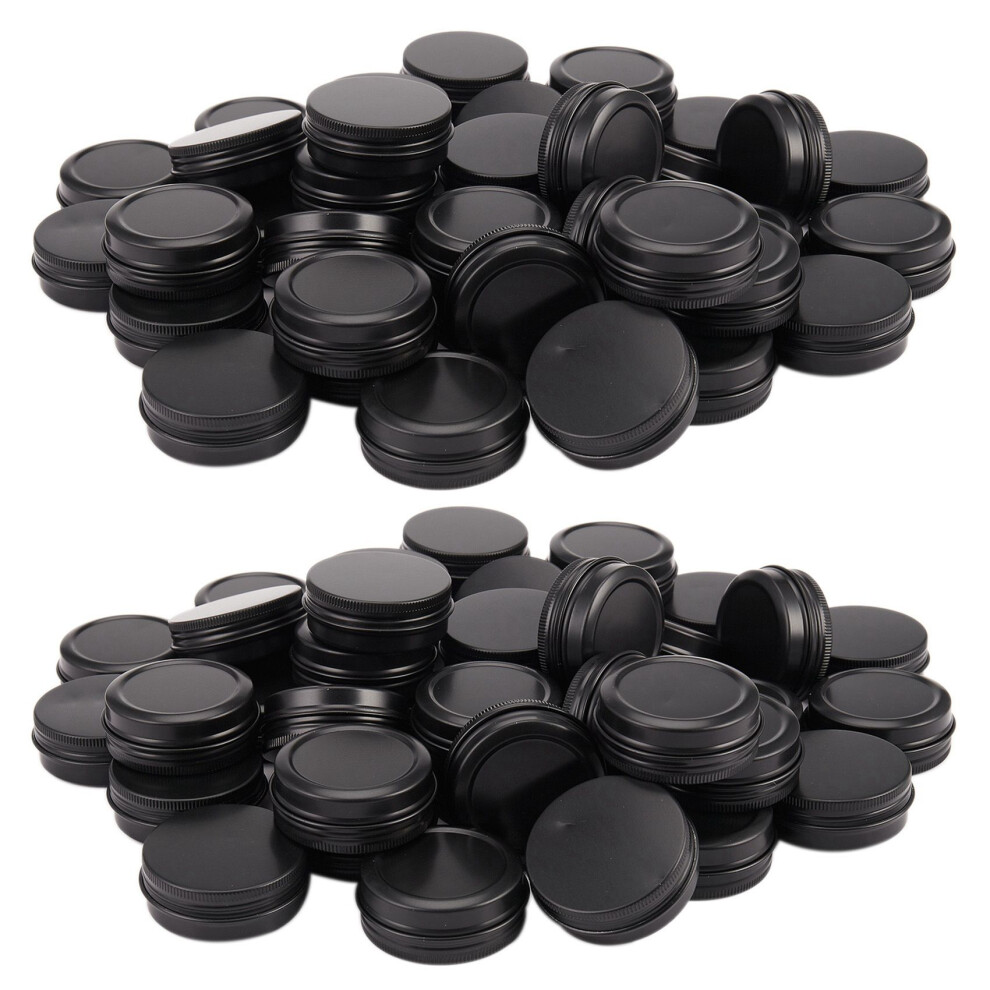 Typecat Aluminum Tin Cans - 80 Pack 1Oz / 30G Round Metal Tin Container Screw Top Cans Cosmetic Sample Containers Candle Tins