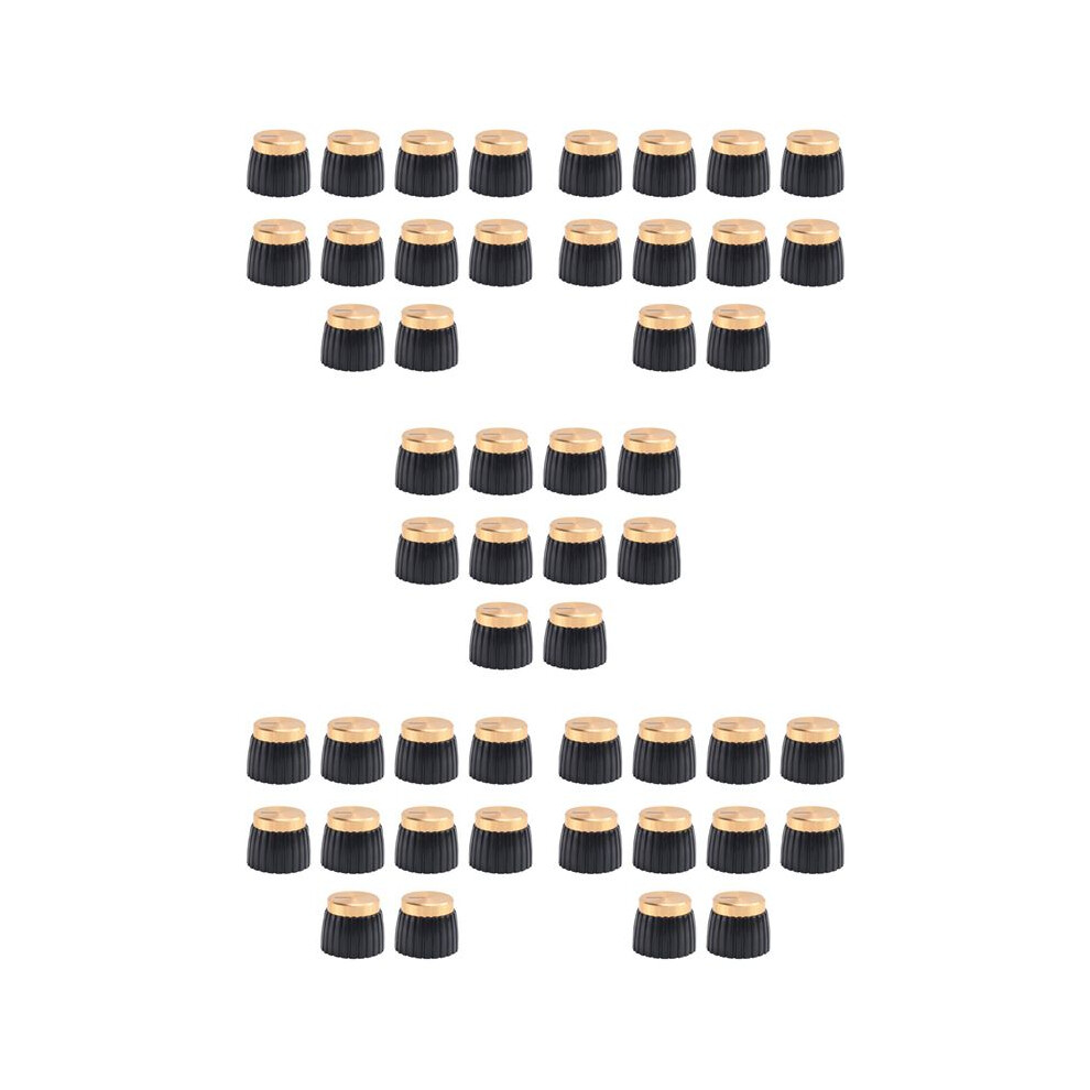 50X Guitar Amp Amplifier Knobs Push- + Cap For Amplifier Black/Gold 6031612532232