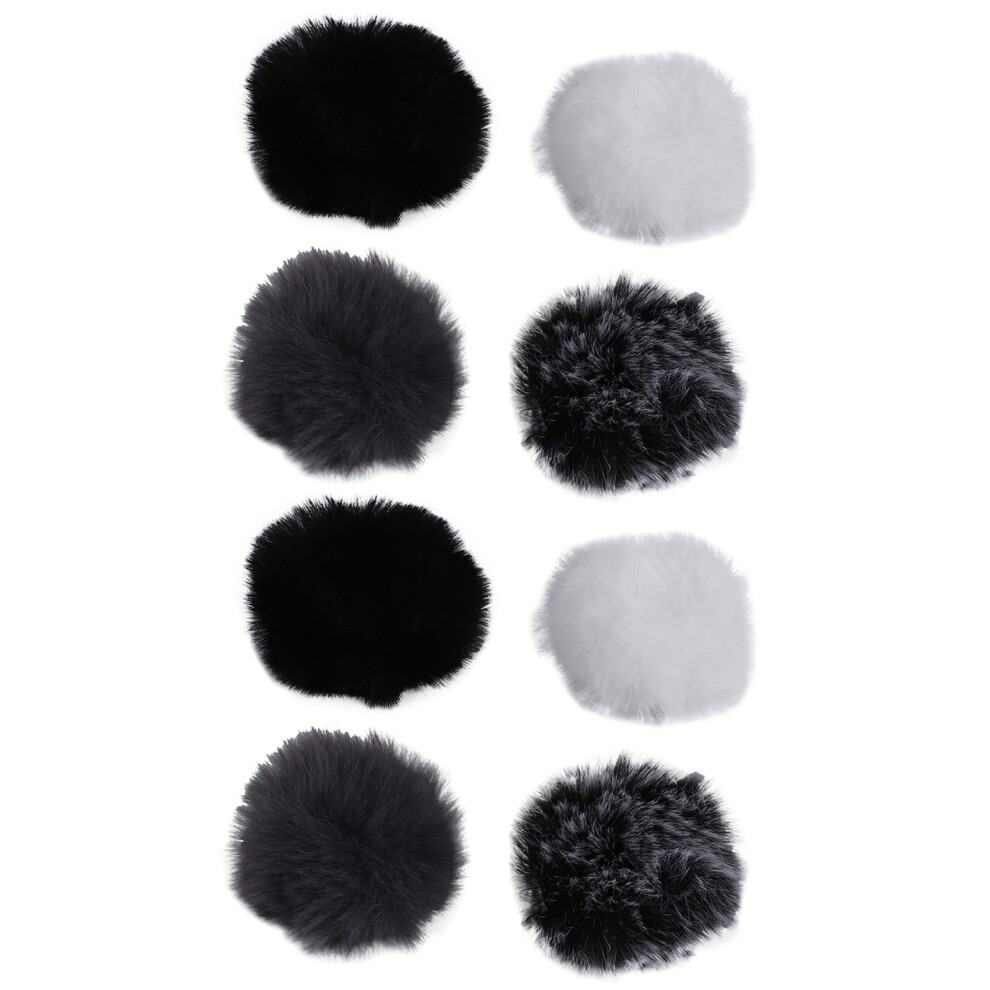 8Pcs Universal Lavalier Microphone Furry Windscreen Fur Windshield Wind Muff For Lapel Lavalier Mic 5Mm Black/White/Gray 6033797256774