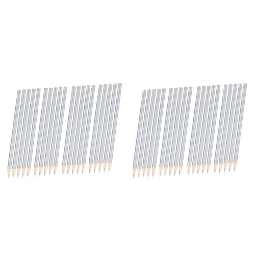 40 Pack Silver Welders Pencil Metallic Silver Marking Pencil for Construction Workers Metalwork Plumbers Framers