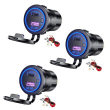 3X PD Type C USB Car Charger and QC 3.0 Quick Charger 12V Power Outlet Socket with /Off for Motorcycle RV,