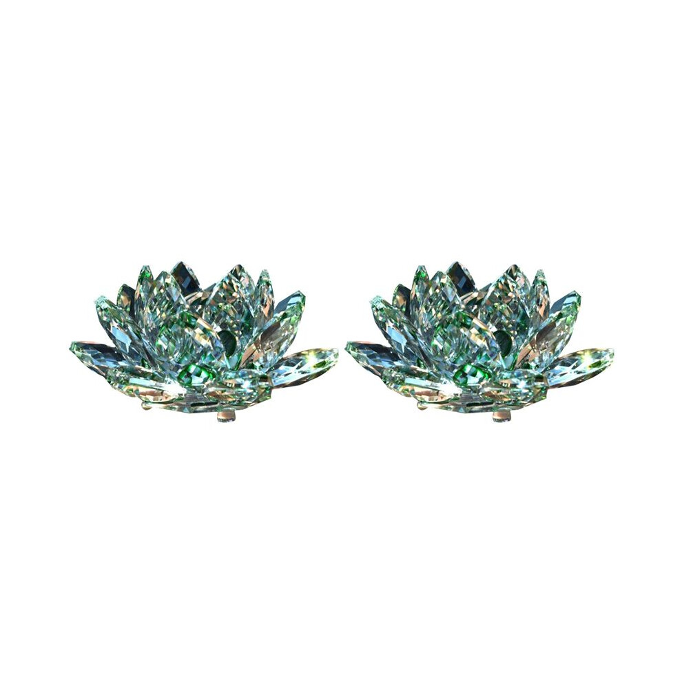 2X D Crystal Lotus Flower Figurine Valentine Decor Glass Collection Paperweight Table Ornaments Souvenir Gift Light 4713178085989