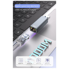 2X USB 3.0 to Gigabit Ethernet Adapter USB to RJ45 Ethernet Adapter Applicable to Laptops and Desktop Computers