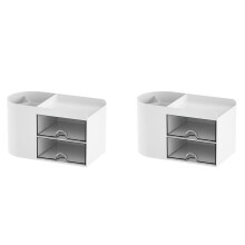 2X Potloodpennenhouder voor Bureau, Bureauorganisator, Schattige Desktop-Organizer voor Briefpapier, Opbergdoos voor Briefpapierhouder