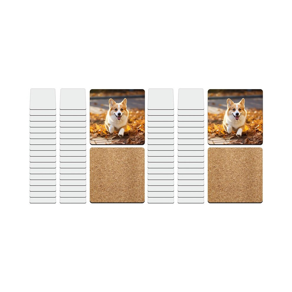 60 Pcs Sublimation Square Coaster Blanks Bulk With Cork Back Sublimation Coasters Blanks Cork 3.86X3.86 Inch 6031891382146