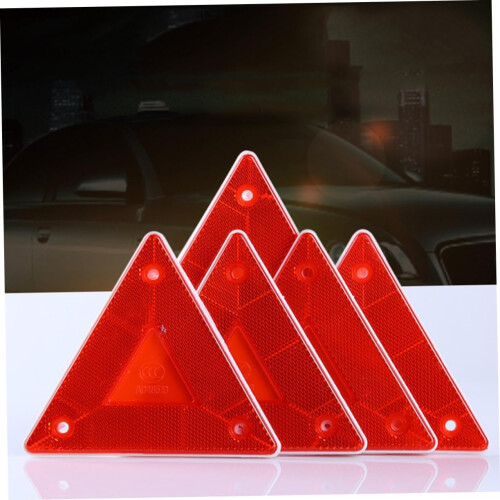 5pcs Warning Triangle Sign Truck Night Driving Tail Warning Sign Triangle Frame Reflective 1
