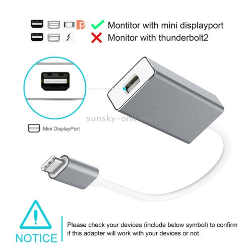 10cm USB-C / Type-C 3.1 to Mini Display Adapter Cable 2