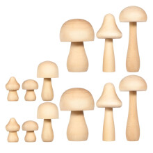 Modèles de champignons en bois à monter soi-même, kaki, 4 tailles
