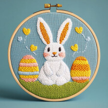 Nålstanskit Kanin & Påskägg 20x20cm