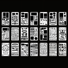 Juego de plantillas geométricas huecas para Bullet Journal (20 unidades)